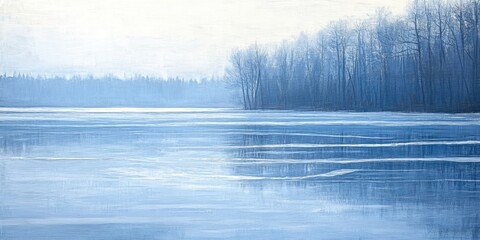 Leinwandbilder - initial ice on the lake