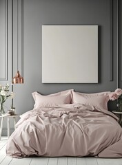 Wall Mural - Bedroom Interior Mockup.