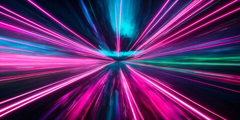 Wall Mural - abstract background of neon lights in motion