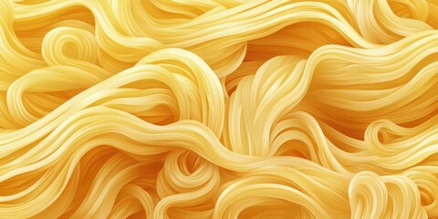 A close up of a long yellow noodle. The noodle is long and curvy, with a lot of twists and turns. The image has a playful and whimsical mood