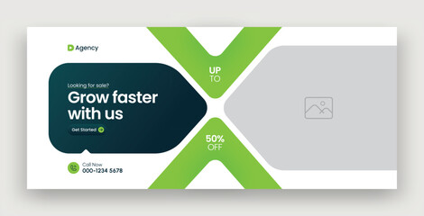 Wall Mural - digital marketing facebook cover web banner template