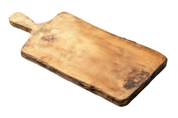 Wall Mural - A wooden cutting board with a wooden handle. on transparent background.
