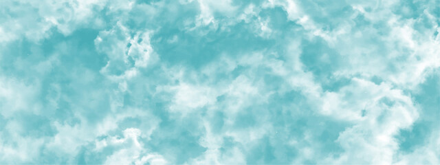 Poster - Abstract background with Clouds and blue sky. Bright sky with white clouds. Texture design Panoramic grunge texture pattern. Seamless Aqua Organic Abstract Tie Dye Textile. 