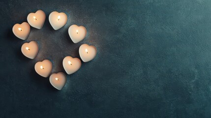 Wall Mural - Candles arranged in the shape of a heart