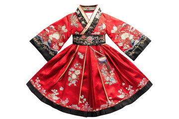 Charming Hanbok With Beautiful Embroidered Details Isolated On Transparent Background on transparent background