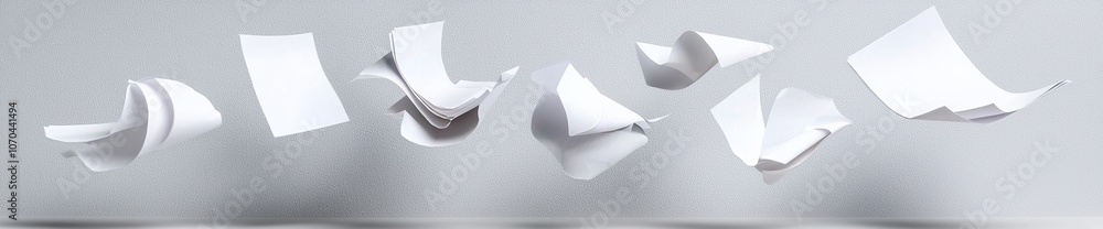 Documents Falling Isolated white paper sheets falling down on transparent background ...