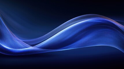 Wall Mural - Abstract blue wave background with a smooth, flowing, and dynamic design.