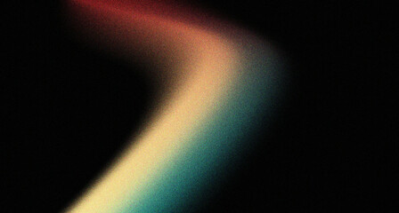 Aufkleber - Abstract green red orange yellow glowing grainy color gradient wave shape black background, noise texture effect