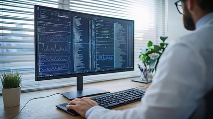 Data Analysis on Computer Screen in Office Setting