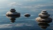 © My Faith - Zen concept stone stack with water
