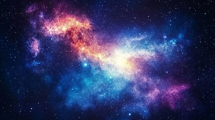 Wall Mural - a colorful galaxy with a blue star in the middle