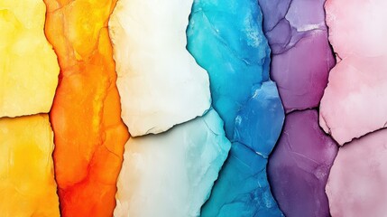 Wall Mural - Abstract background with vibrant colors, broken into irregularly shaped pieces.