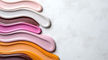 Wall Mural - Abstract Swirls of Colorful Paint on White Background
