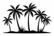 © Cow_Designs - Set of palm tree black silhouette Vector illustration on a white background