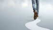 © Zape - A single foot stepping forward on a blank path, symbolizing the first step in healing.