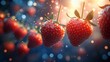 © sch_ai - Strawberries floating in space nebula