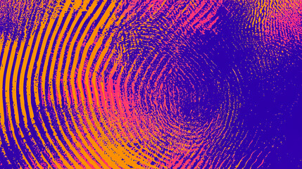 Fototapete - Vibrant concentric waves blend shades of purple and orange, creating a dynamic and mesmerizing abstract pattern in a captivating evening atmosphere