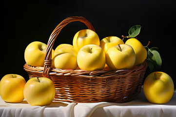 fresh apples on black background 