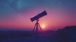 © EverydayStudioArt - Sunset Telescope Silhouette Against Starry Sky