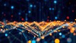 © knewmetawee - Dynamic data visualization digital landscape abstract art night scene macro view technology concept