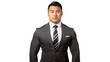 © The Stock Guy - Portrait of a Japanese professional businessman in a suit, isolated on transparent background