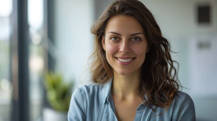 Wall Mural - Portrait of a confident young businesswoman in an office, showcasing her ambition and determination as a leader ready for success in her startup