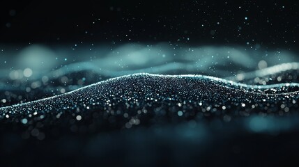 Fototapete - The visualisation of big data. The digital background. The representation of analytics. Waves of particles. The rendering at 4K.