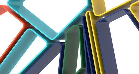 Fototapete - Mosaic triangular low poly style abstract geometric background