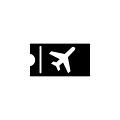 Wall Mural - Flight tickets icon black and white vector sign