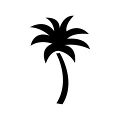 Wall Mural - Palm tree icon black and white vector sign