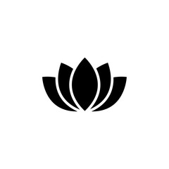 Wall Mural - Water lily icon black and white vector sign