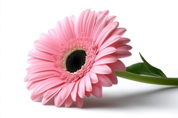 Leinwandbilder - A 2D illustration of a simple flower in pastel colors, placed on a clean white background for a delicate look