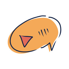 Poster - Comment in speech bubble in flat design. Audience feedback for podcast show. Vector illustration isolated.