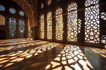 Wall Mural - large islamic architectural style windows integrated with modern architecture