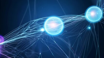 Wall Mural - quantum network showing interconnected nodes transferring data