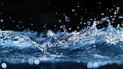 Wall Mural - water splashing on a black background.