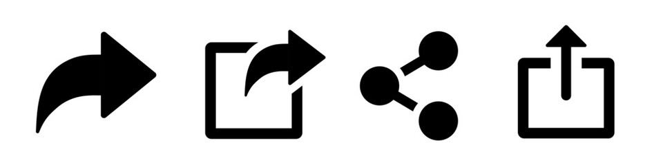 Wall Mural - share icon set. share web buttons. link, share arrow, send to friend, social media, distribute, butt