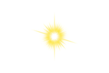 Wall Mural - gold shining star. light lens. flare light effect isolated on transparent background. starlight spar
