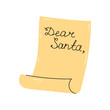 © Anna Shalygina - Christmas scroll letter to Santa. Cute simple vector illustration. Flat and doodle elements