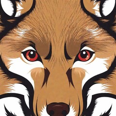 Sticker - vector hand drawn head of a husky wolf