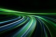 © Glce - Digital technology background with green and blue light streaks,