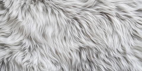 close-up of soft, long white fur texture, showing wavy and fluffy patterns. ideal for backgrounds, c