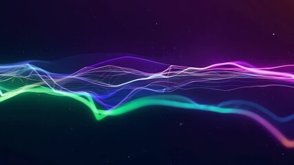 Digital aurora flowing across starry background