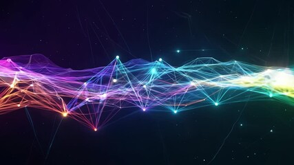 Wall Mural - digital aurora forming colorful connections