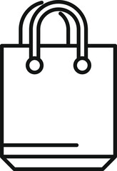 Canvas Print - Simple line drawing of a shopping bag symbolizing retail, consumerism, and purchasing