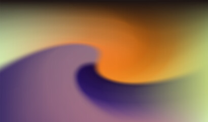 Poster - Blurred gradient swirl in shades of purple, green, and yellow. Abstract vector illustration exudes a calming, ethereal energy, reminiscent of cosmic or natural light phenomena.
