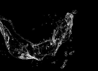 Wall Mural - Water Splash isolated On Black Background.
