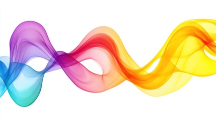 Vibrant rainbow spectrum with flowing neon energy, contemporary abstract background on white.