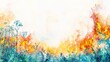 © Kwanhatai - Capture the intensity of wildfires in nature through vivid watercolor illustrations and emotional landscapes