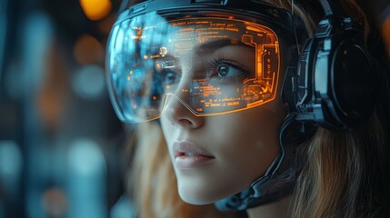 Interactive hologram of AI agent demonstrating technology in a futuristic urban setting